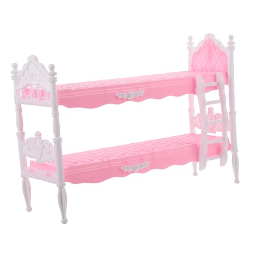 JUMPLAWN Prinzessin Puppen Etagenbett Miniaturmöbel Für Puppenhaus Babypuppenbett Modellzubehör Für Mädchen Ideales Für Puppenliebhaber von JUMPLAWN