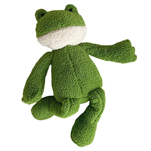 JUMPLAWN Puppe Frosch Ausgestopft Frösche Entzückendes Kuscheltier Haushaltsstofftier Verschleißfestes Stofftier Kuscheltier Bequemes Stofftier Plüsch Green von JUMPLAWN