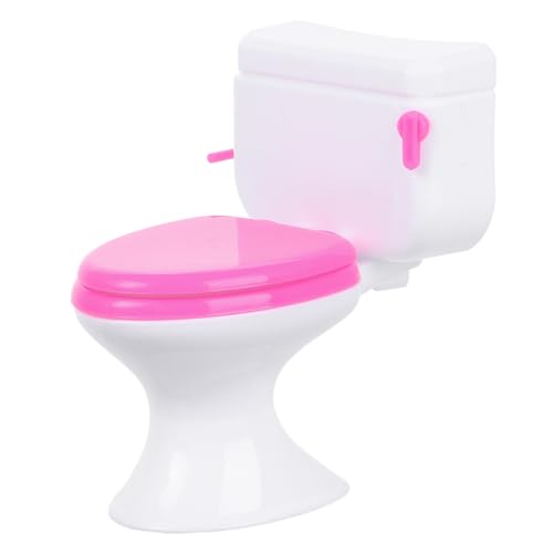 JUMPLAWN Puppentoilette Mini Haarbürste Puppenhaus Toilette Puppentöpfchen Puppenhaus Spültoilette Puppenhaustoilette Minitoilette Kunststoff von JUMPLAWN