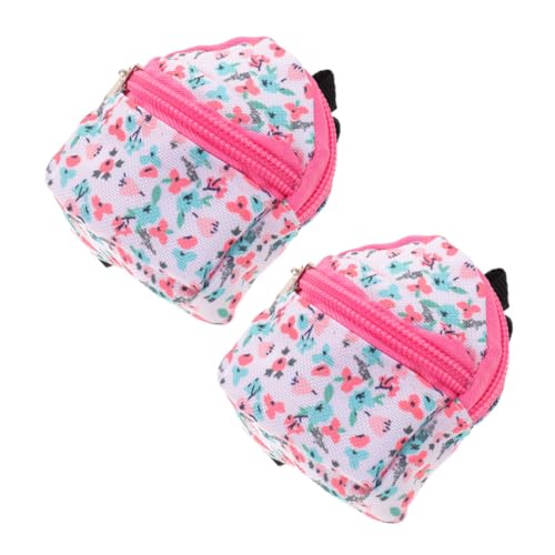 JUMPLAWN Reißverschlussrucksäcke Für Puppen Süßes Puppen Schulrucksack Blümchenmuster Ideales Zubehör Für Puppen Spielsets Puppengepäck Für Dress Up Und Reisen von JUMPLAWN