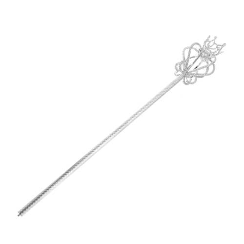 JUMPLAWN Silberner Zauberstab Kronenzepter für Glänzend Leicht Hollow Design für Halloween Bühnenauftritte Cosplay Partyzubehör für Mädchen und Festlichkeiten JUMPLAWN Silberner Zauberstab Kronenzepter für Glänzend Leicht Hollow Design für Halloween Bühnenauftritte Cosplay Partyzubehör für Mädchen und Festlichkeiten von JUMPLAWN