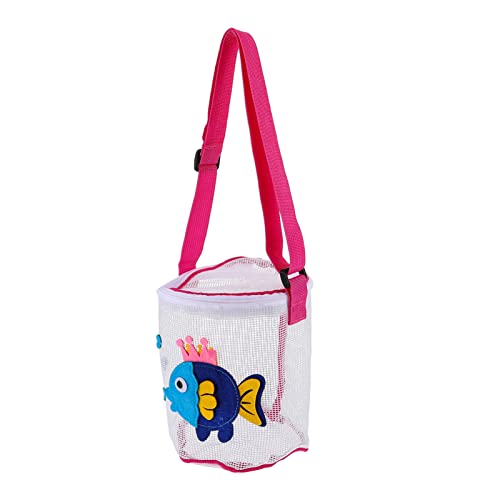 JUMPLAWN Spielzeugtasche Outdoor- Für Strandtasche Aus Mesh Für Beach Strandtasche Mit Reißverschluss Sommer-Einkaufstasche Strandspielzeug Rosa PVC von JUMPLAWN