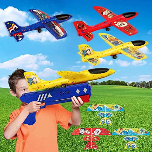 JUNBAOYYDS Flugzeugwerfer Spielzeug Flugzeug Spielzeug, Flugzeug Launcher Spielzeug Flugzeugbausätze, Flugzeugwerfer Spielzeug Outdoor Garten Kinder Spiele Geschenke Jungen Mädchen von JUNBAOYYDS