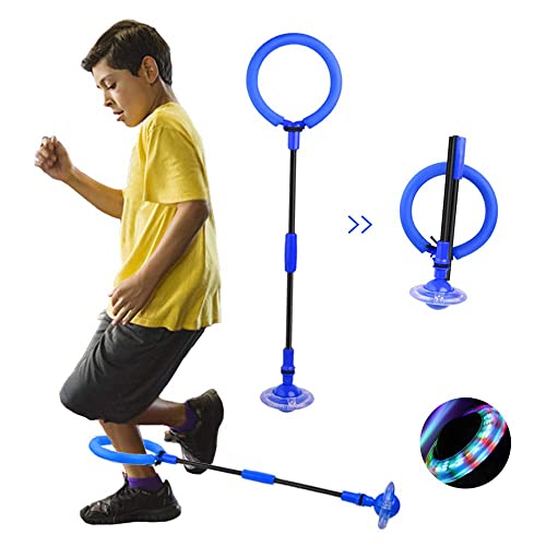 Kinder Blinkender Springring, Knöchel Skip Ball, Faltbare Knöchelsprungball, Springender Ball Blinkender, ​Outdoor-Hüpfspiel für Erwachsene, Kinder (blau) von JUNBAOYYDS