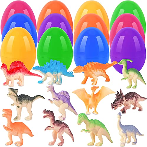 JUNBAOYYDS Ostereier Gefüllt Dinosaurier, vorgefüllte Ostereier mit Spielzeugen für Osterkörbchen, Kinder Osterparty-Gastgeschenke, Osterkorb Füller von JUNBAOYYDS