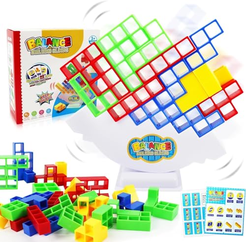 JUNBAOYYDS Tetra Tower Spiel, Tetra Tower Balance Spiel, Tetra Tower Spiel für Kinder, Tetris Balance Toy, Kinder bausteine balancespiel für Jungen und Mädchen ab Jahre 3+ (16 Pieces) von JUNBAOYYDS