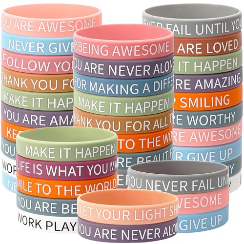 JUNEBRUSHS Motivierende Silikon-Armbänder in Großpackung, bunt, inspirierendes Zubehör, Armbänder für Damen, Herren, Kinder, Teenager, Lehrer, Zuhause, Büro, Schulanfang, Partyzubehör, 30 Stück (15 JUNEBRUSHS Motivierende Silikon-Armbänder in Großpackung, bunt, inspirierendes Zubehör, Armbänder für Damen, Herren, Kinder, Teenager, Lehrer, Zuhause, Büro, Schulanfang, Partyzubehör, 30 Stück (15 von JUNEBRUSHS