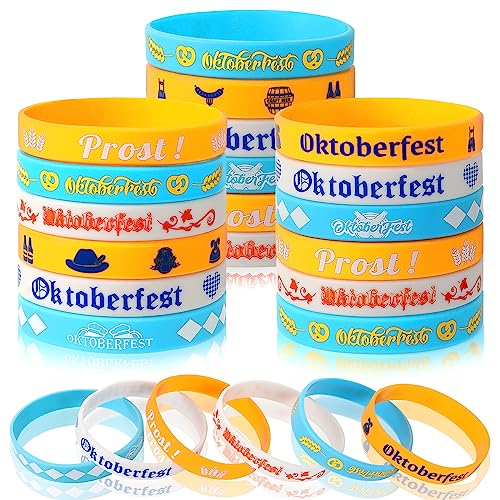 JUNEBRUSHS Oktoberfest Armband, 42 Stück Oktoberfest Partygeschenke Silikon Armbänder Gummi Armbänder Deko Oktoberfest Party Oktoberfest Accessoires(6 Designs) von JUNEBRUSHS