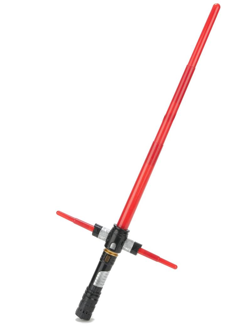 Leuchtendes Kreuz-Laserschwert mit Soundeffekten rot-schwarz-grau 81cm von KARNEVAL-MEGASTORE