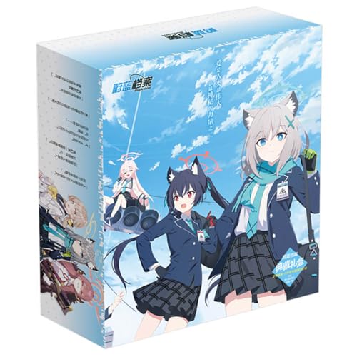 18 Blue Archives Merch Geschenk Box | Anime Figur Wasserflasche, Anhänger, Aufkleber, Poster, Karten, Abzeichen, Badges | Blue Archives Kollektionen Set von JUSONGKWCP