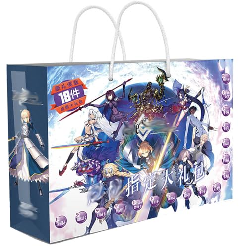 18 Fate/Grand Orders Lucky Bag Deko | Anime Figur Acryl Stand, Aufkleber, Karten, Armband, Poster, Abzeichen, Lesezeichen | Fate/Grand Orders Merch Box Set von JUSONGKWCP