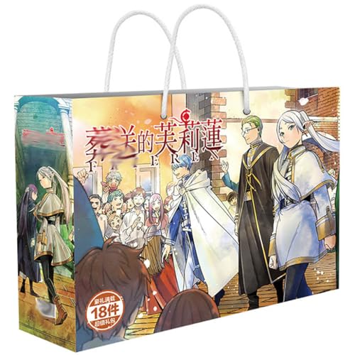 18 Frierens Lucky Bag Deko | Anime Figur Acryl Stand, Aufkleber, Karten, Armband, Poster, Abzeichen, Lesezeichen | Frierens Merch Box Set von JUSONGKWCP