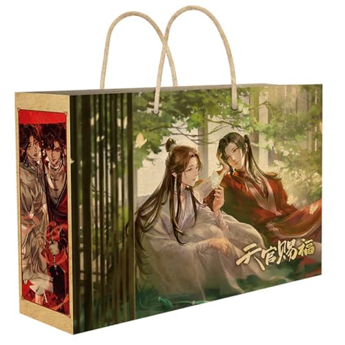 18 Heaven Official's Blessings Lucky Bag Deko | Anime Figur Acryl Stand, Aufkleber, Karten, Armband, Poster, Abzeichen, Lesezeichen | Tian Guan Ci Fu Merch Box Set (Mehrfarbig-5) von JUSONGKWCP