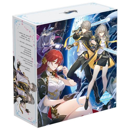 18 Honkai Stars Rail Merch Geschenk Box | Anime Figur Wasserflasche, Anhänger, Aufkleber, Poster, Karten, Abzeichen, Badges | Honkai Stars Rail Kollektionen Set von JUSONGKWCP