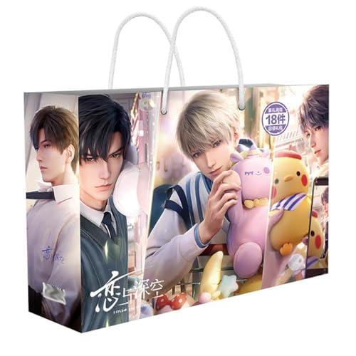 18 Love Deepspace Lucky Bag Deko | Anime Figur Acryl Stand, Aufkleber, Karten, Armband, Poster, Abzeichen, Lesezeichen | Qingche Sylus Rafayel Merch Box Set von JUSONGKWCP