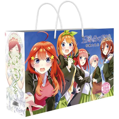 18 The Quintessential Quintuplet Lucky Bag Deko | Anime Figur Acryl Stand, Aufkleber, Karten, Armband, Poster, Abzeichen, Lesezeichen | The Quintessential Quintuplet Merch Box Set von JUSONGKWCP