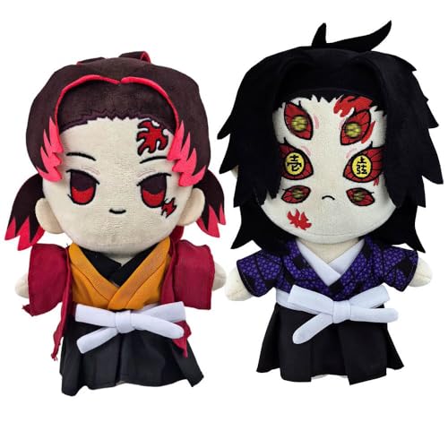 2 Set Kimetsu No Yaiba Plüschtiere Anime Ghost Killing Figur Yoriichi and Kokushibo Plush Toys Niedlich Plüschpuppe 23 cm / 9 Inch Geburtstagsdeko Doll von JUSONGKWCP