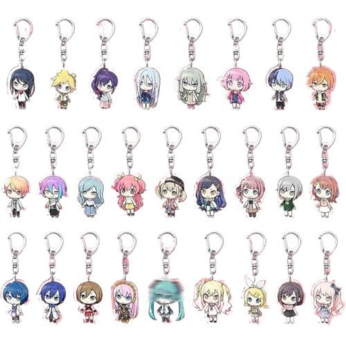 26 Set Projects Sekai Schlüsselanhänger Game Figur Sekai Rui Cosplay Accessories Sekai Rui Project Acryl Anhänger for Fans von JUSONGKWCP