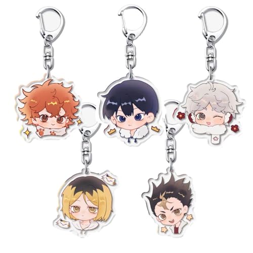 5 Pcs Haikyuus Schlüsselanhänger Anime Haikyuus Figur Cosplay Zubehör Haikyu Acryl Anhänger Set Haikyuus Deko Hinata von JUSONGKWCP