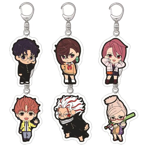 6 Dandadans Acryl Schlüsselanhänger Anime Figur Cosplay Accessories Dandadans Figuren Anhänger Set Dandadans Anime Merch von JUSONGKWCP