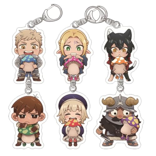 6 Pcs Delicious Dungeon Meshi Schlüsselanhänger Anime Figur Marcille Laios Cosplay Zubehör Dungeon Meshi Niedlich Acryl Anhänger Set von JUSONGKWCP