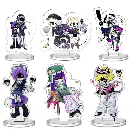 6 Pcs Murders Cyn N V J Acryl Stand Cartoon Figur Uzi J N Cyn Cosplay Accessories Murders D Desktop Deko 5cm Acryl Merch von JUSONGKWCP