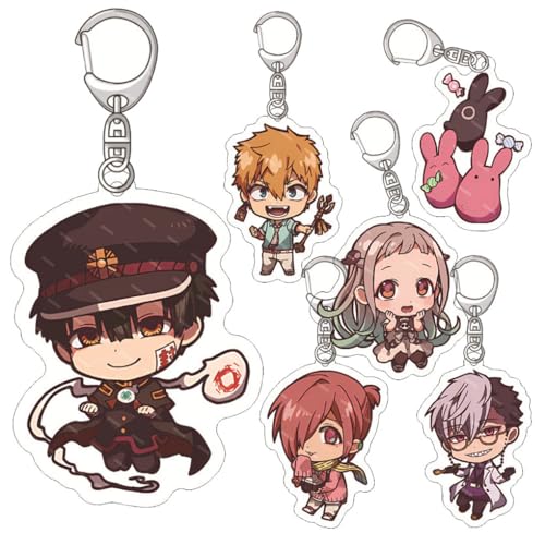 6 Pcs Toilet Bounds Hanako Kun Schlüsselanhänger Anime Figur Cosplay Zubehör Hanako Kun Acryl Keychain Anhänger Set von JUSONGKWCP