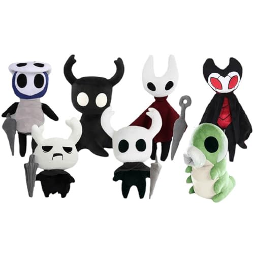 7 Pcs Hollow Knights Plush Hollow Knights Figur The Knight Grimm Nail Niedlich Plüschpuppe 30 cm / 11.8 Inch Hollow Knights Party Deko Doll von JUSONGKWCP