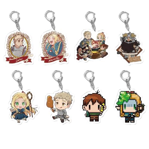 8 Pcs Delicious Dungeon Meshi Schlüsselanhänger Anime Figur Marcille Laios Cosplay Zubehör Dungeon Meshi Acryl Anhänger for Fans von JUSONGKWCP