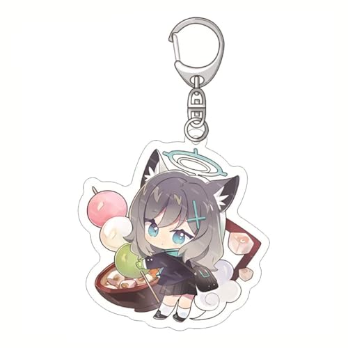 Anime Blue Archives Schlüsselanhänger Manga Figur Hina Cosplay Zubehör Schlüsselbund Blue Archives Acryl Anhänger Keychain Set (1) von JUSONGKWCP