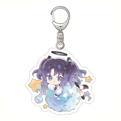 Anime Blue Archives Schlüsselanhänger Manga Figur Hina Cosplay Zubehör Schlüsselbund Blue Archives Acryl Anhänger Keychain Set (4) von JUSONGKWCP