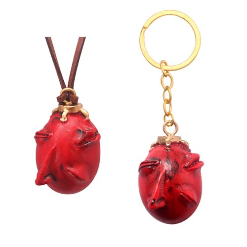 Berserks Schlüsselanhänger Halskette 2 Pcs Anime Berserks Egg of The King Anhänger Berserks Griffith Cosplay Accessories Jewelry (Red-2pcs) von JUSONGKWCP