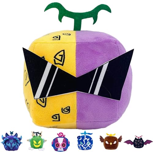 Blox Code Fruit Plush Fruit Code Figur Niedlich Plüschpuppe Quadratisches Plüsch Kissen Blox Code Fruit Party Deko Doll (Mehrfarbig) von JUSONGKWCP