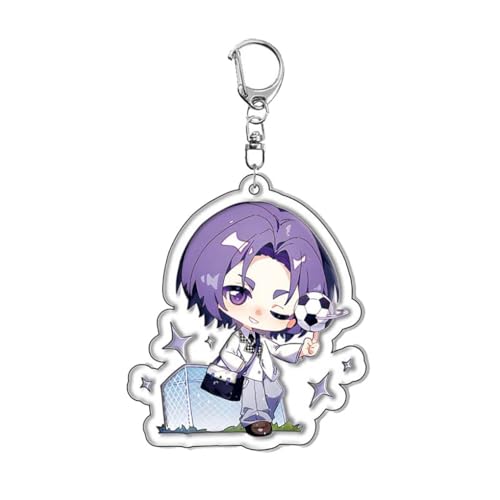 Blue Locks Schlüsselanhänger Anime Action Figur Cosplay Zubehör Blue Locks Acryl Keychain Anhänger Set Niedlich Blues Lock Merch (White-2) von JUSONGKWCP