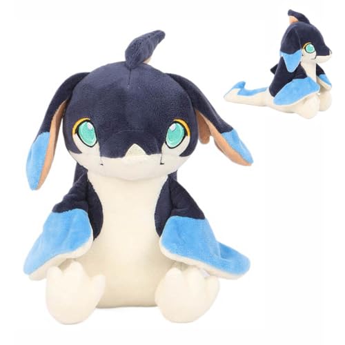 Gen Shin Impact Drache Plush Genshin Natlan Dragon Figur Niedlich Plüschpuppe Gras Felsen Wasser Drachen Party Deko, 22-30cm (blau) von JUSONGKWCP