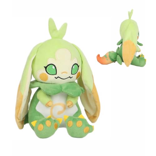 Gen Shin Impact Drache Plush Genshin Natlan Dragon Figur Niedlich Plüschpuppe Gras Felsen Wasser Drachen Party Deko, 22-30cm (grün) von JUSONGKWCP