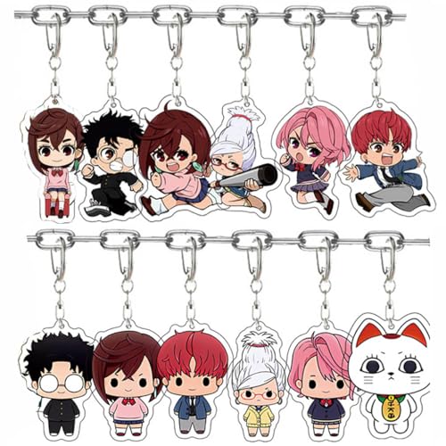 JUSONGKWCP 12 Pcs Dandadans Schlüsselanhänger Anime Figur Cosplay Accessories Dandadans Figuren Acryl Anhänger Set Dandadans Anime Merch Collections von JUSONGKWCP