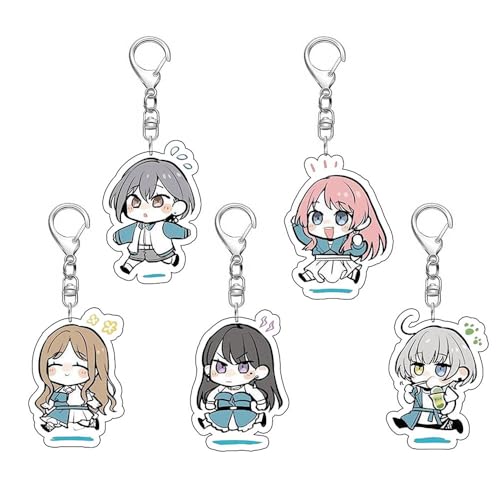 JUSONGKWCP 5 Pcs BanG Dreams Schlüsselanhänger Anime Figur Cosplay Accessories BanG Dreams Acryl Anhänger Keychain Collections von JUSONGKWCP