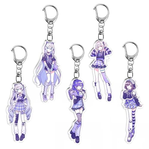 5 Pcs Project Sekais 25 Clock Schlüsselanhänger Music Game Figur YoisakiKanade Mizukis Cosplay Zubehör Cute Colorful Sekais Acryl Keychain Anhänger von JUSONGKWCP