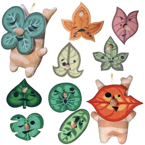 Koroks Schlüsselanhänger Musik Spielzeug 10 Pcs Zalelda Echoes Wisdom Figur Koroks Cosplay Zubehör Cute Korok Plüsch Keychain Anhänger Set von JUSONGKWCP