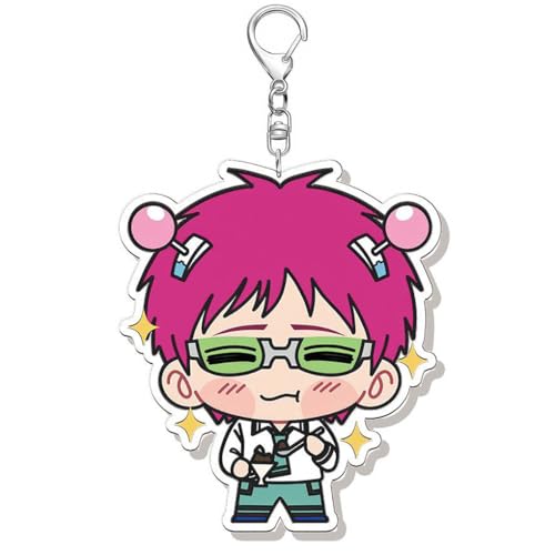 Saikik Schlüsselanhänger Anime Figur Saikik Cosplay Zubehör Schlüsselbund Saikik Acryl Anhänger Keychain (Mehrfarbig-2) von JUSONGKWCP