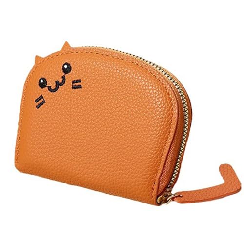 Katze PU Leder Geldbörse | Stilvolle Bifold Kartenhalter Kleine Geldbörse Mit Reißverschluss Münztasche | Multicard Wallets Münzgeldbörse Für Bargeld, Münzen, Karten, Geldscheine von JUSONGKWCP