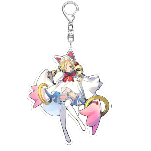 Magi Madoka Magica Schlüsselanhänger Anime Figur Kaname Madoka Cosplay Zubehör Schlüsselbund Madoka Magica Acryl Anhänger Keychain (Mehrfarbig-5) von JUSONGKWCP