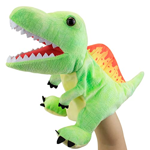 JUSTQUNSEEN Dinosaurier Handpuppen Dinosaurier Spielzeug, Dinosaurier Puppen für Kinder, Dinosaurier Kuscheltiere, Fingerpuppen, Geschenke, Dinosaurier Spielzeug ab 3 4 5 6 von JUSTQUNSEEN