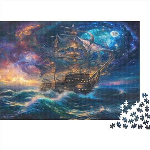 1000 Teile Hölzern Puzzle - Starlight SailBoot - 1000 Teile Puzzle Für Erwachsene Ab 14 Jahren 1000pcs (75x50cm) von JUXINGABC