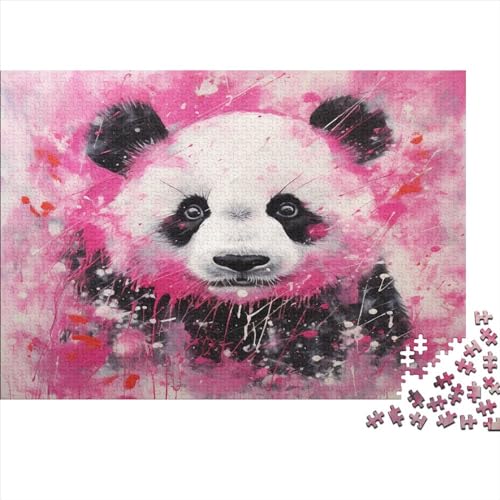 2024 Hölzern Puzzle Ölgemälde Panda, Familienurlaub-Puzzle 300 Teile Puzzles, Puzzles,Hausdekoration, Erwachsene von JUXINGABC