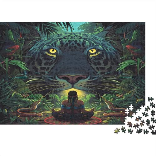 500 Stück Puzzles Für Erwachsene Teenager Leopard Stress Abbauen Familien-Puzzlespiel Mit Poster in Voller Größe 500-teiliges Puzzle Lernspiel Geschenk 500pcs (52x38cm) von JUXINGABC