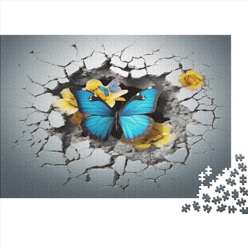 500 Stück Puzzles Für Erwachsene Teenager Schmetterling mit 3D-Effekt Stress Abbauen Familien-Puzzlespiel Mit Poster in Voller Größe 500-teiliges Puzzle Lernspiel Geschenk 500pcs (52x38cm) von JUXINGABC
