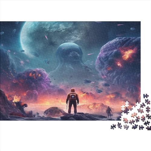 Astronaut, Planet 1000 Teile Hölzern Puzzle 1000pcs (75x50cm) von JUXINGABC