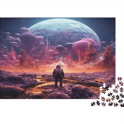 Astronaut, Planet 300 Teile, Impossible Woody Puzzle,Geschicklichkeitsspiel Für Die Ganze Familie, Erwachsenenpuzzle Ab 14 Jahren Puzzel 300pcs (40x28cm) von JUXINGABC